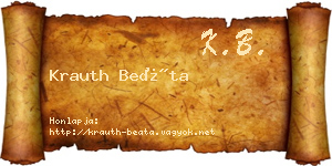 Krauth Beáta névjegykártya
