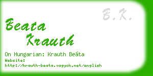 beata krauth business card